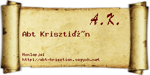 Abt Krisztián névjegykártya